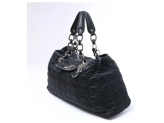 Borsa a tracolla Dior Charming Lock Cannage in tessuto, Nero - vista 2