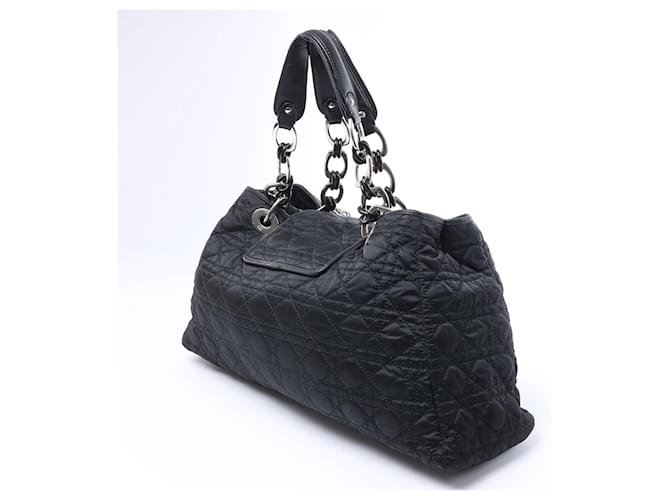 Borsa a tracolla Dior Charming Lock Cannage in tessuto, Nero - vista 4