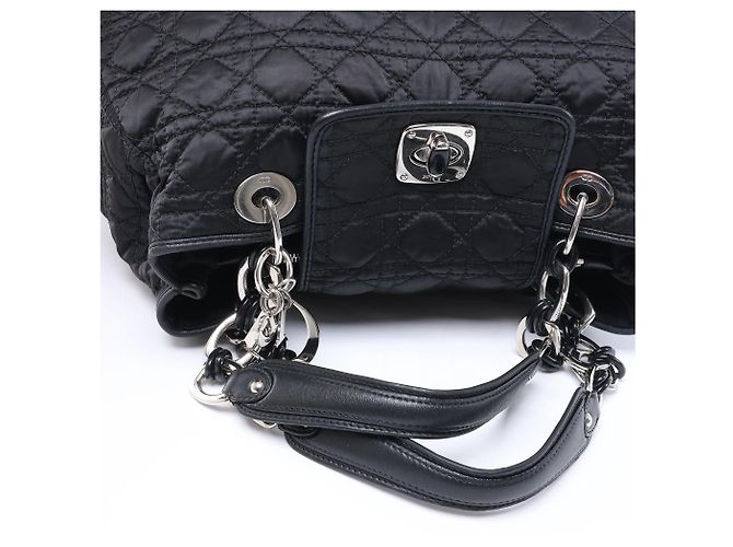 Borsa a tracolla Dior Charming Lock Cannage in tessuto, Nero - vista 6