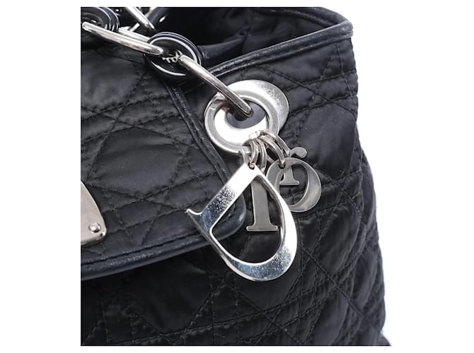 Borsa a tracolla Dior Charming Lock Cannage in tessuto, Nero - vista 7