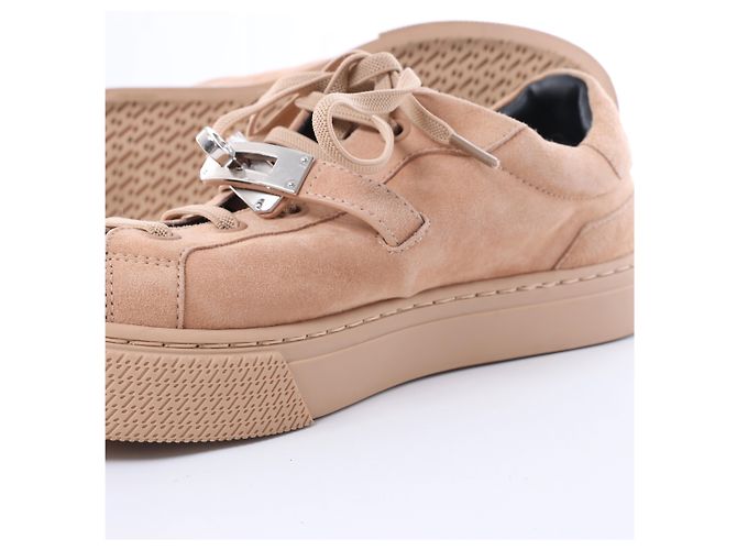 Baskets Hermès Day en daim Beige RG222181Z, Taille EU 37 - vue 14