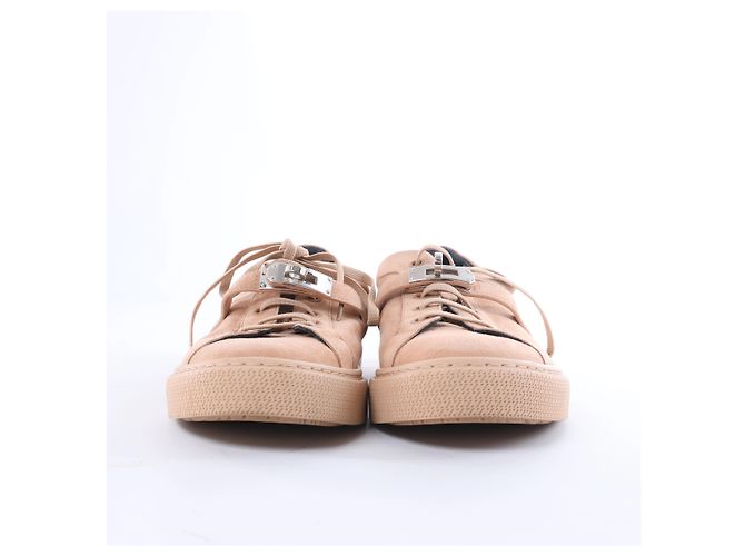 Baskets Hermès Day en daim Beige RG222181Z, Taille EU 37 - vue 4
