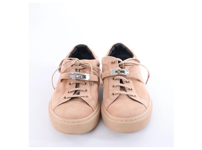 Baskets Hermès Day en daim Beige RG222181Z, Taille EU 37 - vue 5