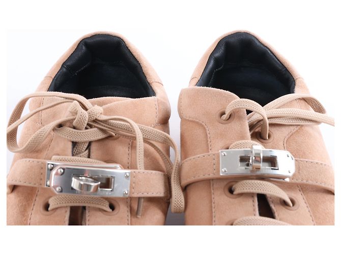 Baskets Hermès Day en daim Beige RG222181Z, Taille EU 37 - vue 7