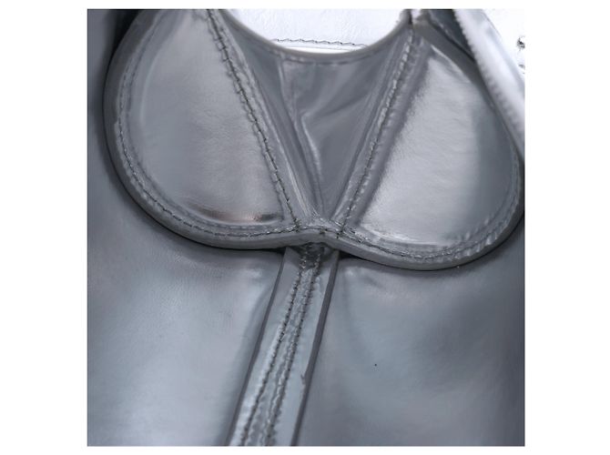 Dior Borsa a tracolla Cannolo in pelle verniciata Jil Sander in Silver Argento - vista 11
