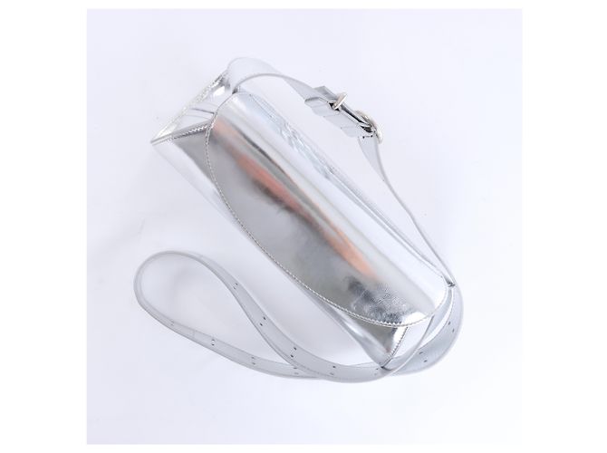 Dior Borsa a tracolla Cannolo in pelle verniciata Jil Sander in Silver Argento - vista 15