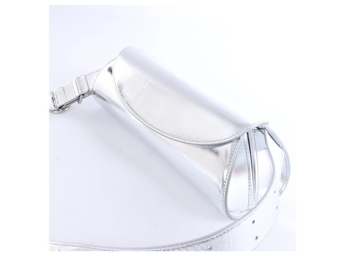 Dior Borsa a tracolla Cannolo in pelle verniciata Jil Sander in Silver Argento - vista 2