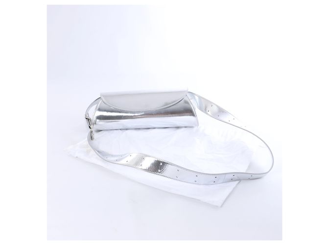 Dior Borsa a tracolla Cannolo in pelle verniciata Jil Sander in Silver Argento - vista 6