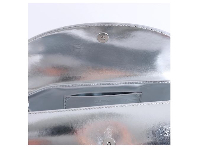 Dior Borsa a tracolla Cannolo in pelle verniciata Jil Sander in Silver Argento - vista 9