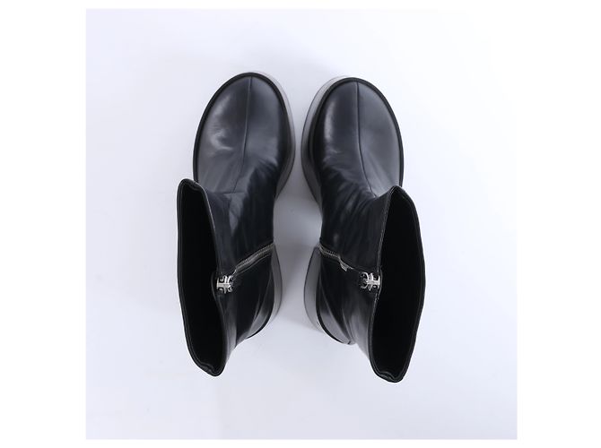 Jil Sander Lederstiefel in Schwarz, Größe EU 38 - Ansicht 11
