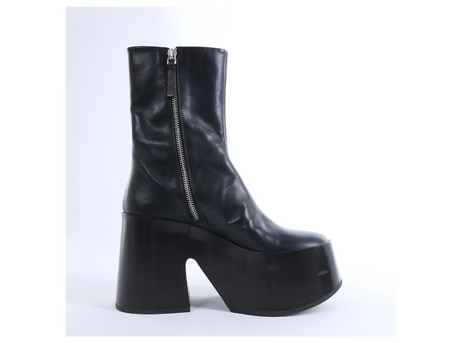 Jil Sander Lederstiefel in Schwarz, Größe EU 38 - Ansicht 2