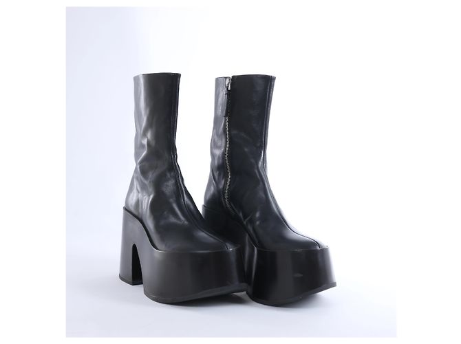 Jil Sander Lederstiefel in Schwarz, Größe EU 38 - Ansicht 5
