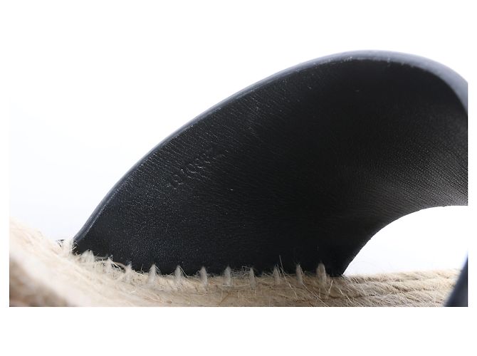 Sandali con zeppa Hermès Tivoli Hemp x Leather in Beige x Black 191098Z, Taglia EU 37 - vista 10