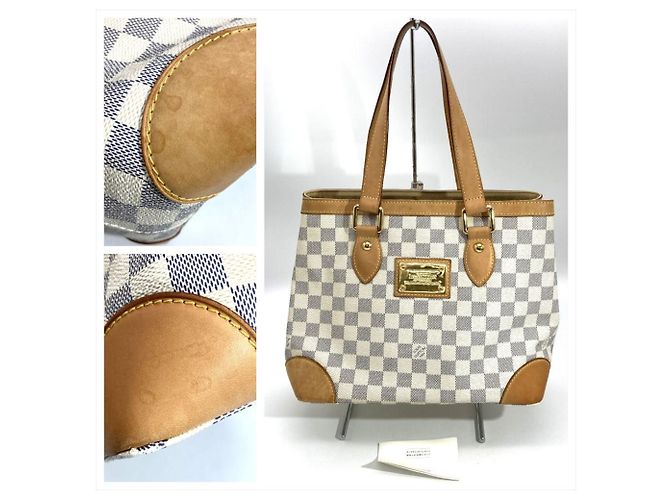 Borsa Tote Louis Vuitton Hampstead MM Bianco - vista 9