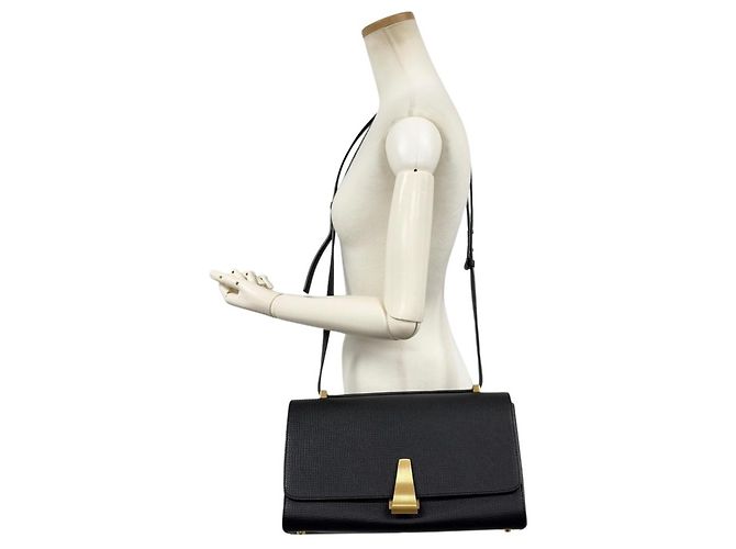 Borsa a tracolla Bottega Veneta Angle Palmerato Nero - vista 10