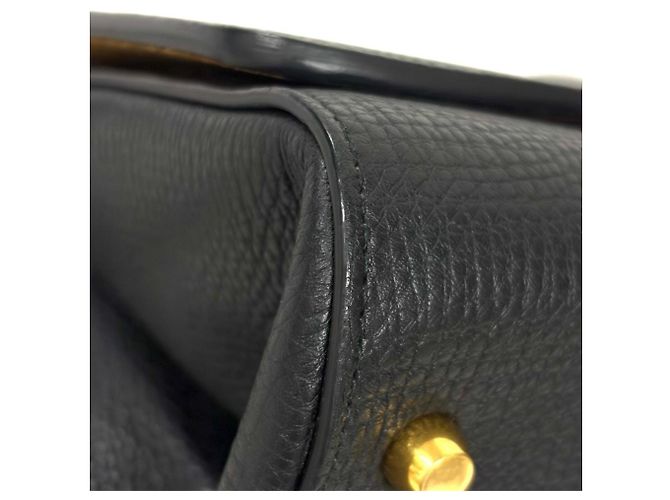 Borsa a tracolla Bottega Veneta Angle Palmerato Nero - vista 7