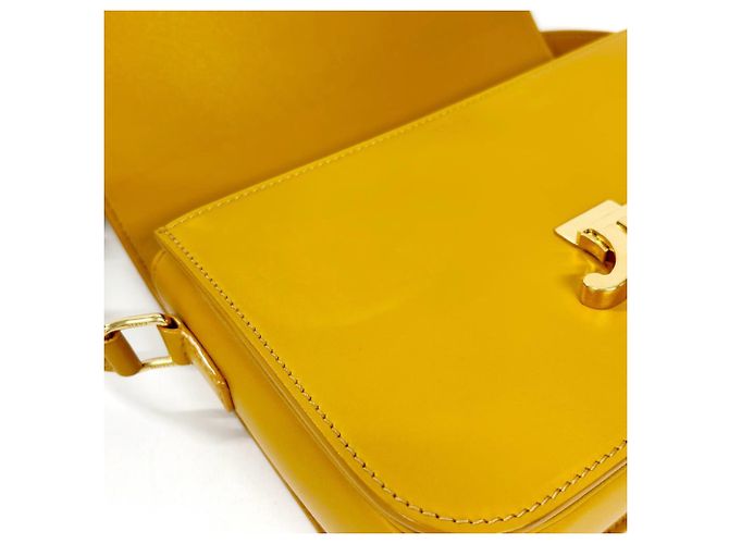 Céline Borsa a tracolla Celine Triomphe in pelle di vitello gialla Giallo - vista 10