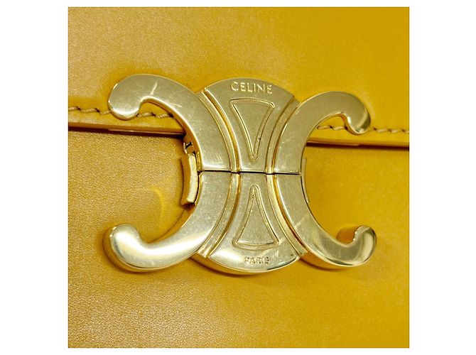 Céline Borsa a tracolla Celine Triomphe in pelle di vitello gialla Giallo - vista 11