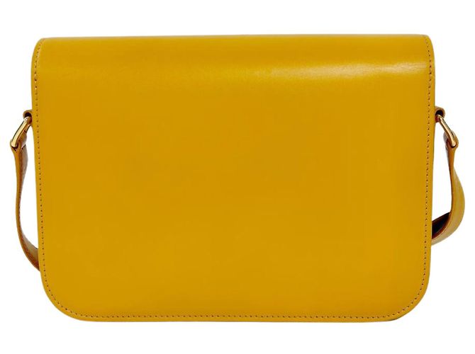 Céline Borsa a tracolla Celine Triomphe in pelle di vitello gialla Giallo - vista 3