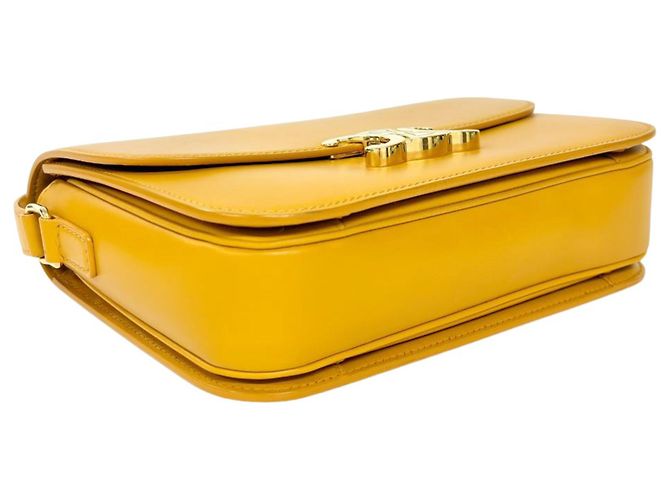 Céline Borsa a tracolla Celine Triomphe in pelle di vitello gialla Giallo - vista 4