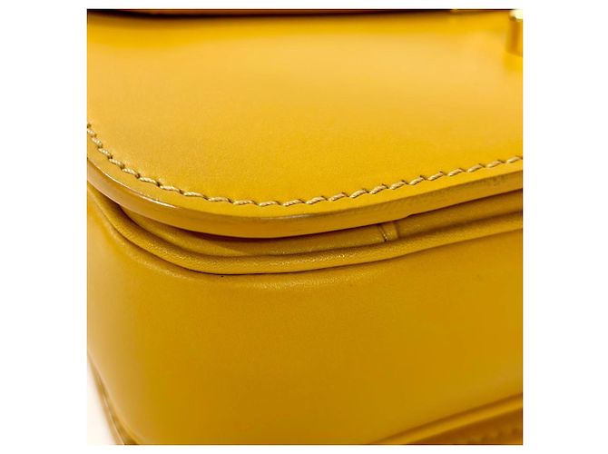 Céline Borsa a tracolla Celine Triomphe in pelle di vitello gialla Giallo - vista 8