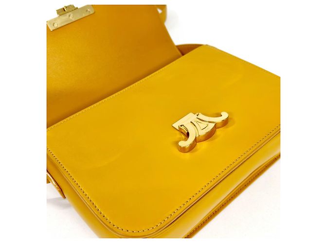 Céline Borsa a tracolla Celine Triomphe in pelle di vitello gialla Giallo - vista 9