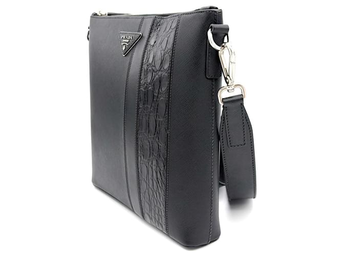 Borsa a tracolla e spalla Prada Saffiano Nero - vista 2
