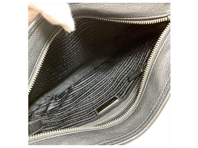 Borsa a tracolla in pelle Prada PRADA Logo Nero - vista 10