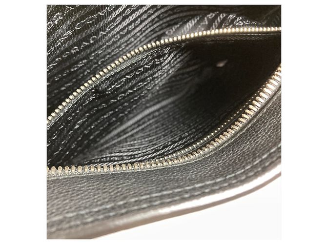 Borsa a tracolla in pelle Prada PRADA Logo Nero - vista 11