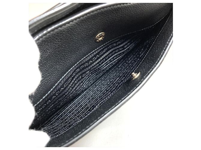 Borsa a tracolla in pelle Prada PRADA Logo Nero - vista 6