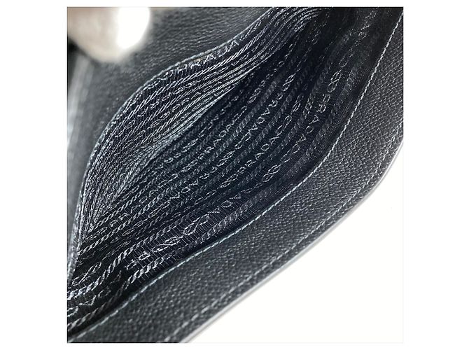 Borsa a tracolla in pelle Prada PRADA Logo Nero - vista 7