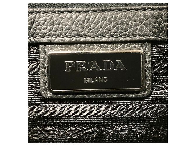 Borsa a tracolla in pelle Prada PRADA Logo Nero - vista 9