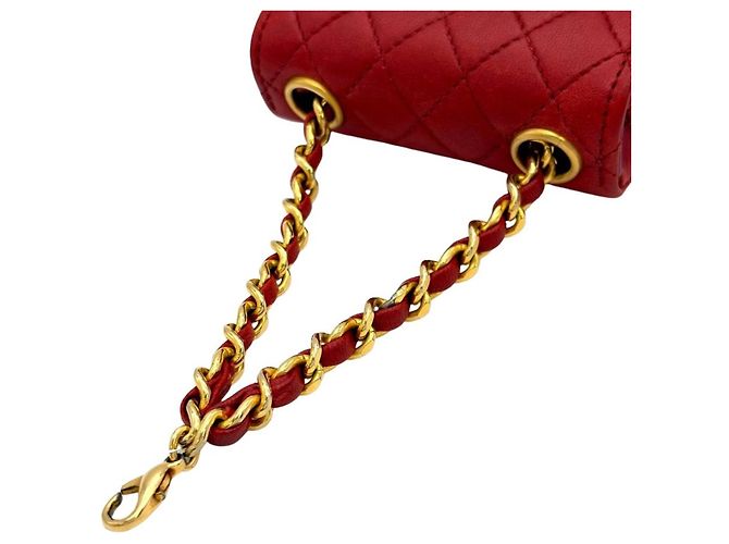 Pochette borsa Chanel Mini Matelassé Rosso - vista 12
