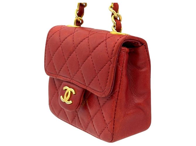 Pochette borsa Chanel Mini Matelassé Rosso - vista 3