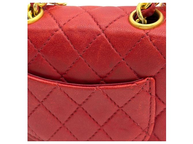 Pochette borsa Chanel Mini Matelassé Rosso - vista 7
