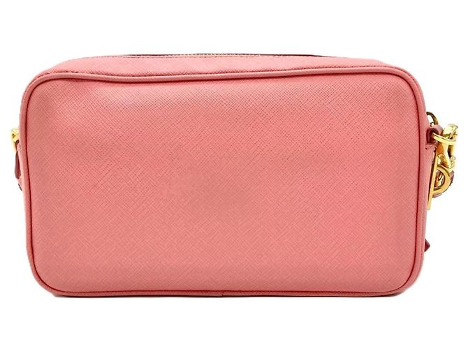 Borsa a tracolla Prada in pelle rosa con logo - vista 3