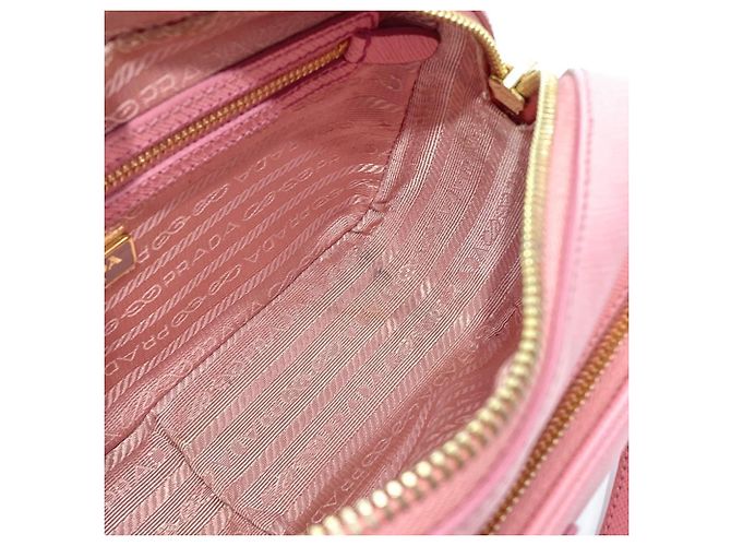 Borsa a tracolla Prada in pelle rosa con logo - vista 6