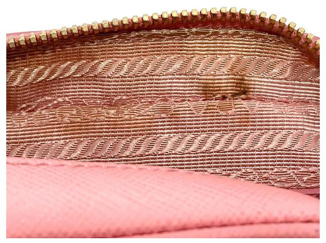 Borsa a tracolla Prada in pelle rosa con logo - vista 7