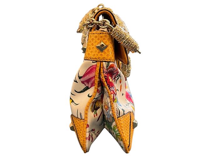 Borsa Gucci Canvas Flora Bamboo - vista 3