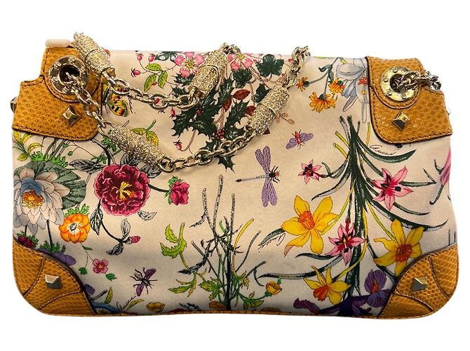 Borsa Gucci Canvas Flora Bamboo - vista 4