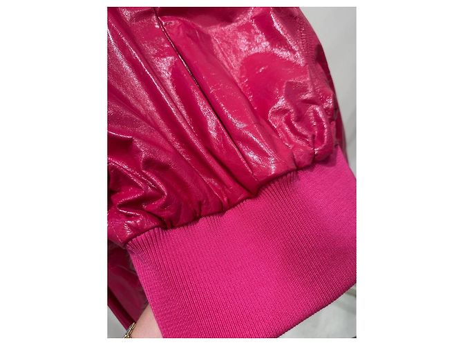 Dolce & Gabbana Fuchsia Cropped Leder-Bomber Sz.40 gebraucht - Ansicht 3