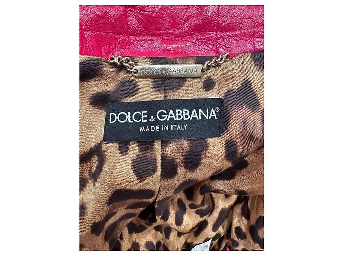 Dolce & Gabbana Fuchsia Cropped Leder-Bomber Sz.40 gebraucht - Ansicht 4