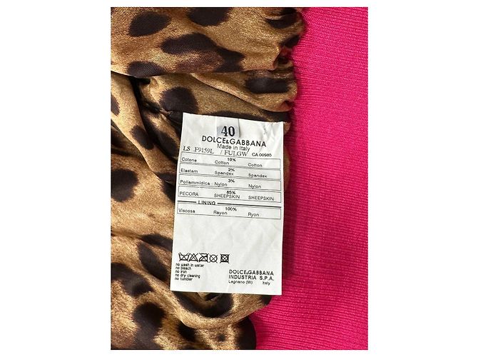 Dolce & Gabbana Fuchsia Cropped Leder-Bomber Sz.40 gebraucht - Ansicht 5