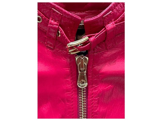 Dolce & Gabbana Fuchsia Cropped Leder-Bomber Sz.40 gebraucht - Ansicht 7