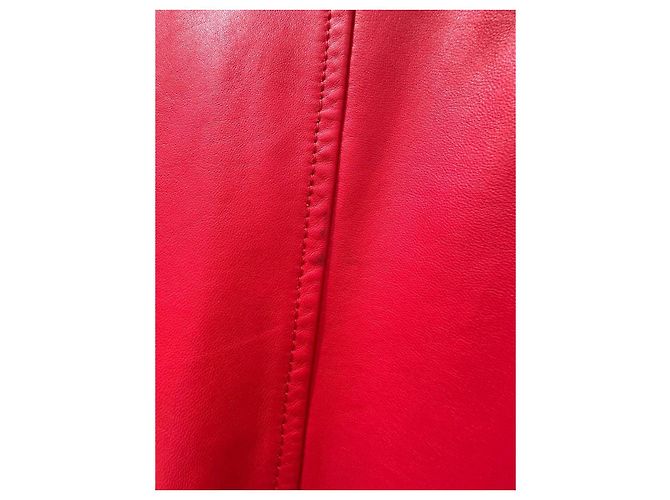 Dolce & Gabbana Bomberjacke aus rotem Lammleder, IT 40 gebraucht - Ansicht 3