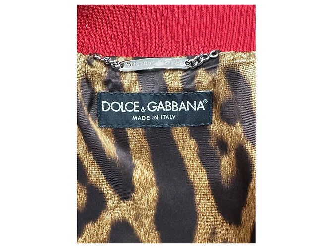 Dolce & Gabbana Bomberjacke aus rotem Lammleder, IT 40 gebraucht - Ansicht 8
