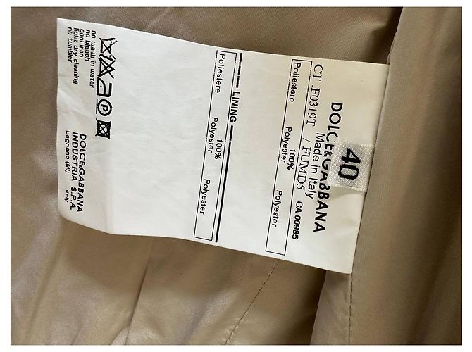 Gabardina Dolce & Gabbana Ivory White Sz.40 de segunda mano - vista 9