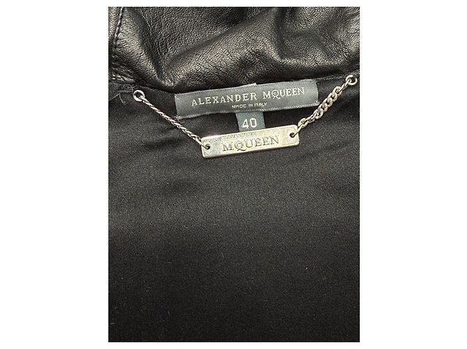 Alexander McQueen Schwarze Leder-Steppjacke Sz.40 Gebraucht - Ansicht 10