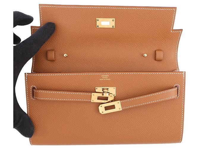 Hermès Hermes Kelly Wallet Long To Go D'oro - vista 4