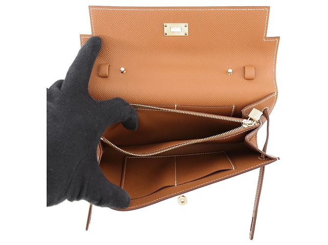 Hermès Hermes Kelly Wallet Long To Go D'oro - vista 5